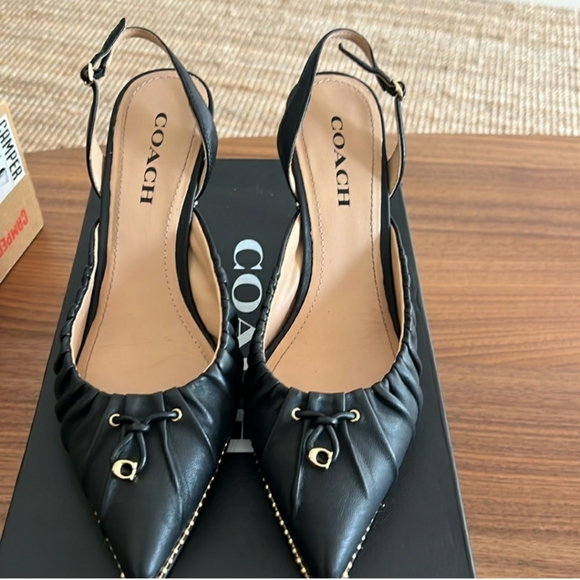 Coach black sling back pumps in 9.5 - Picture 1 of 5